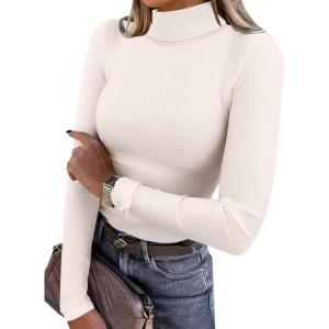 imageANRABESS Long Sleeve Thermal Shirt for Women Turtleneck Slim Fit Tshirt Top 2025 Fall Basic Tee Winter Underwear ClothesParchment