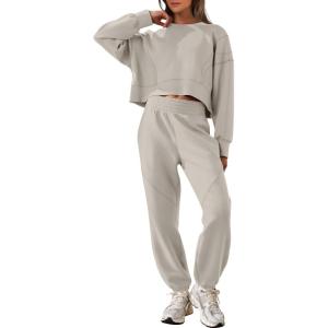 imageANRABESS Womens 2 Piece Outfits Lounge Sets Cropped Sweatshirt ampamp Joggers Fashion Sweatsuit Sweat Set 2025 Fall TravelPeytoe