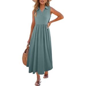 imageANRABESS Womens Casual Dress Summer Sleeveless V Neck Sundress Aline Flowy Beach Maxi Dresses Travel 2025 Vacation OutfitsGreen