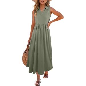 imageANRABESS Womens Casual Dress Summer Sleeveless V Neck Sundress Aline Flowy Beach Maxi Dresses Travel 2025 Vacation OutfitsOlive