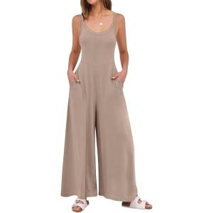 imageANRABESS Womens Casual Loose Sleeveless Jumpsuits Dressy Wide Leg Adjustable Strap Rompers 2025 Summer Vacation OutfitsKhaki