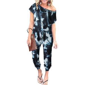 imageANRABESS Womens Loose Summer Casual Off Shoulder Elastic Waist Stretchy Long Romper Jumpsuit01dark