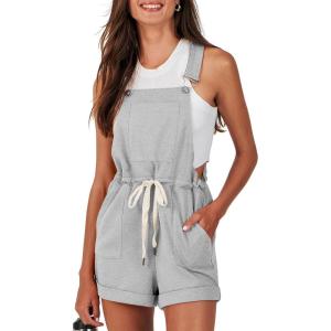 imageANRABESS Womens Overall Shorts Summer Casual Shortalls Loose Bib Rompers Beach Jumpsuit Vacation Jumpers Comfy ClothesLight Gray