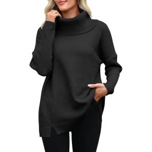 imageANRABESS Womens Oversized Sweater Turtleneck Long Sleeve Casual Knit Tunic Pullover Sweaters Tops 2025 Fall Winter OutfitsBlack