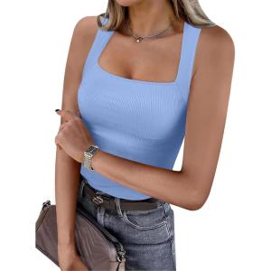 imageANRABESS Womens Square Neck Tank Top Sleeveless Workout Summer Basic Tops Knit Slim Fit 2025 Trendy Shirts Camisole ClothesLight Blue