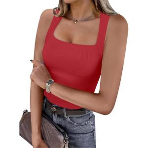 imageANRABESS Womens Square Neck Tank Top Sleeveless Workout Summer Basic Tops Knit Slim Fit 2025 Trendy Shirts Camisole ClothesRed