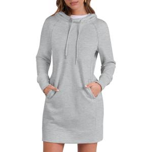 imageANRABESS Womens Sweatshirt Dress Long Sleeve Hoodies Mini Dresses Fleece Casual Hoodie with Pockets 2025 Fall FashionGrey