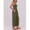 imageANRABESS Jumpsuits for Women Summer Casual Sleeveless Scoop Neck Spaghetti Straps Wide Leg One Piece Romper Beach OutfitsBrown Green