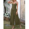 imageANRABESS Jumpsuits for Women Summer Casual Sleeveless Scoop Neck Spaghetti Straps Wide Leg One Piece Romper Beach OutfitsBrown Green