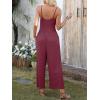 imageANRABESS Jumpsuits for Women Summer Casual Sleeveless Scoop Neck Spaghetti Straps Wide Leg One Piece Romper Beach OutfitsBurgundy