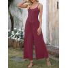 imageANRABESS Jumpsuits for Women Summer Casual Sleeveless Scoop Neck Spaghetti Straps Wide Leg One Piece Romper Beach OutfitsBurgundy