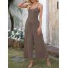 imageANRABESS Jumpsuits for Women Summer Casual Sleeveless Scoop Neck Spaghetti Straps Wide Leg One Piece Romper Beach OutfitsCoffee