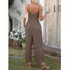 imageANRABESS Jumpsuits for Women Summer Casual Sleeveless Scoop Neck Spaghetti Straps Wide Leg One Piece Romper Beach OutfitsCoffee