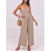 imageANRABESS Jumpsuits for Women Summer Casual Sleeveless Scoop Neck Spaghetti Straps Wide Leg One Piece Romper Beach OutfitsKhaki