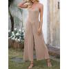 imageANRABESS Jumpsuits for Women Summer Casual Sleeveless Scoop Neck Spaghetti Straps Wide Leg One Piece Romper Beach OutfitsKhaki