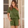 imageANRABESS Romper for Women Summer Casual Off Shoulder One Piece T Shirt Jumpsuits Vacation Beach OutfitsArmy Green