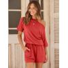 imageANRABESS Romper for Women Summer Casual Off Shoulder One Piece T Shirt Jumpsuits Vacation Beach OutfitsPeach
