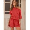 imageANRABESS Romper for Women Summer Casual Off Shoulder One Piece T Shirt Jumpsuits Vacation Beach OutfitsPeach
