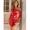 imageANRABESS Romper for Women Summer Casual Off Shoulder One Piece T Shirt Jumpsuits Vacation Beach OutfitsPeach