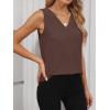 imageANRABESS Tank Top for Women Dressy Casual Business Work Blouses Sleeveless V Neck Textured Tops 2025 Spring Summer OutfitsBrown