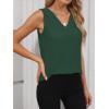 imageANRABESS Tank Top for Women Dressy Casual Business Work Blouses Sleeveless V Neck Textured Tops 2025 Spring Summer OutfitsDeep Green