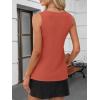 imageANRABESS Tank Top for Women Dressy Casual Business Work Blouses Sleeveless V Neck Textured Tops 2025 Spring Summer OutfitsOrange