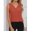 imageANRABESS Tank Top for Women Dressy Casual Business Work Blouses Sleeveless V Neck Textured Tops 2025 Spring Summer OutfitsOrange