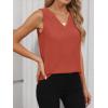 imageANRABESS Tank Top for Women Dressy Casual Business Work Blouses Sleeveless V Neck Textured Tops 2025 Spring Summer OutfitsOrange
