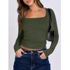 imageANRABESS Women Double Lined Long Sleeve Crop Tops Shirts Square Neck Tight Fitted Going Out TShirt Basic Tee Outfits 2025Army Green