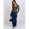imageANRABESS Women Double Lined Long Sleeve Crop Tops Shirts Square Neck Tight Fitted Going Out TShirt Basic Tee Outfits 2025Army Green