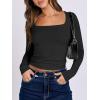imageANRABESS Women Double Lined Long Sleeve Crop Tops Shirts Square Neck Tight Fitted Going Out TShirt Basic Tee Outfits 2025Black