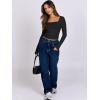 imageANRABESS Women Double Lined Long Sleeve Crop Tops Shirts Square Neck Tight Fitted Going Out TShirt Basic Tee Outfits 2025Black