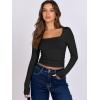 imageANRABESS Women Double Lined Long Sleeve Crop Tops Shirts Square Neck Tight Fitted Going Out TShirt Basic Tee Outfits 2025Black