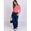 imageANRABESS Women Double Lined Long Sleeve Crop Tops Shirts Square Neck Tight Fitted Going Out TShirt Basic Tee Outfits 2025Bright Coral