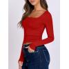 imageANRABESS Women Double Lined Long Sleeve Crop Tops Shirts Square Neck Tight Fitted Going Out TShirt Basic Tee Outfits 2025Bright Red