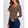 imageANRABESS Women Double Lined Long Sleeve Crop Tops Shirts Square Neck Tight Fitted Going Out TShirt Basic Tee Outfits 2025Brown