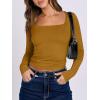 imageANRABESS Women Double Lined Long Sleeve Crop Tops Shirts Square Neck Tight Fitted Going Out TShirt Basic Tee Outfits 2025Caramel