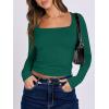 imageANRABESS Women Double Lined Long Sleeve Crop Tops Shirts Square Neck Tight Fitted Going Out TShirt Basic Tee Outfits 2025Forest Green