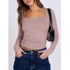 imageANRABESS Women Double Lined Long Sleeve Crop Tops Shirts Square Neck Tight Fitted Going Out TShirt Basic Tee Outfits 2025Grey Pink