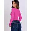 imageANRABESS Women Double Lined Long Sleeve Crop Tops Shirts Square Neck Tight Fitted Going Out TShirt Basic Tee Outfits 2025Hot Pink