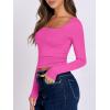 imageANRABESS Women Double Lined Long Sleeve Crop Tops Shirts Square Neck Tight Fitted Going Out TShirt Basic Tee Outfits 2025Hot Pink