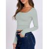 imageANRABESS Women Double Lined Long Sleeve Crop Tops Shirts Square Neck Tight Fitted Going Out TShirt Basic Tee Outfits 2025Light Green