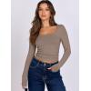 imageANRABESS Women Double Lined Long Sleeve Crop Tops Shirts Square Neck Tight Fitted Going Out TShirt Basic Tee Outfits 2025Light Tan Khaki