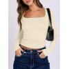 imageANRABESS Women Double Lined Long Sleeve Crop Tops Shirts Square Neck Tight Fitted Going Out TShirt Basic Tee Outfits 2025Parchment Apricot
