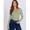 imageANRABESS Women Double Lined Long Sleeve Crop Tops Shirts Square Neck Tight Fitted Going Out TShirt Basic Tee Outfits 2025Pea Green