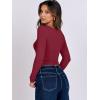 imageANRABESS Women Double Lined Long Sleeve Crop Tops Shirts Square Neck Tight Fitted Going Out TShirt Basic Tee Outfits 2025Red