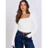 imageANRABESS Women Double Lined Long Sleeve Crop Tops Shirts Square Neck Tight Fitted Going Out TShirt Basic Tee Outfits 2025White