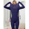 imageANRABESS Women Lightweight See Through Sexy Thermal Underwear Sets Fall Ultra Stretchy 2 Piece Pajamas Lounge Basic Layer Set Navy Blue Medium