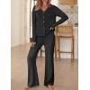 imageANRABESS Womens 2 Piece Lounge Pajama Sets Ribbed Long Sleeve Button Top Matching Pants Sleepwear PJ Set 2025 Fall OutfitsBlack