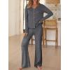 imageANRABESS Womens 2 Piece Lounge Pajama Sets Ribbed Long Sleeve Button Top Matching Pants Sleepwear PJ Set 2025 Fall OutfitsDeep Grey